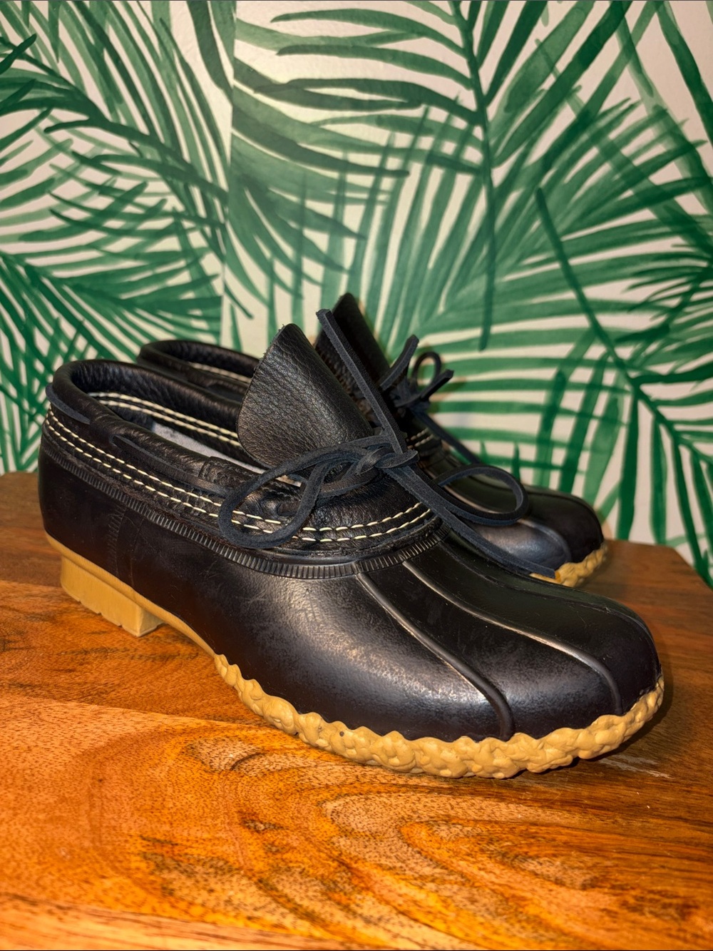 L.L. Bean Bean Boots Black Leather/Rubber Duck Shoes Women’s 7 M